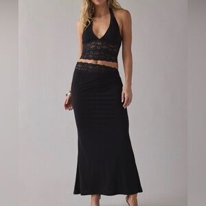 NEW Lavish lace trim halter top + maxi skirt 2-piece set by Urban Outfitters NWT